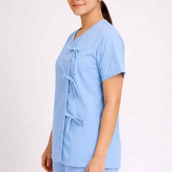 Hangerage Sky Blue Front-Open Patient Kurta-Pajama | Unisex | Free Size | Comfortable, Accessible, and Durable