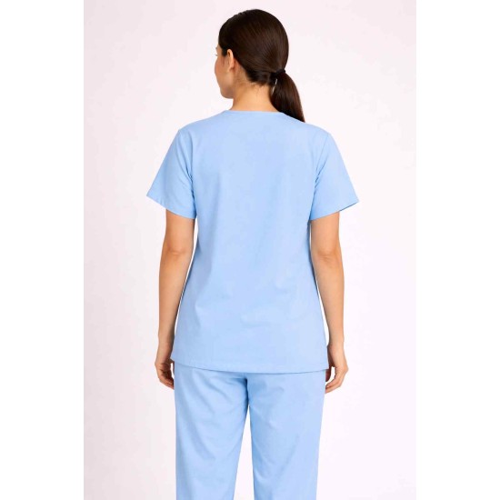 Hangerage Sky Blue Front-Open Patient Kurta-Pajama | Unisex | Free Size | Comfortable, Accessible, and Durable