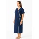 Hangerage Navy Blue Front-Open Patient Gown | Unisex | Free Size | Comfortable, Accessible, and Durable