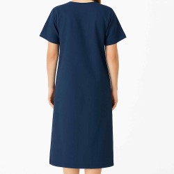 Hangerage Navy Blue Front-Open Patient Gown | Unisex | Free Size | Comfortable, Accessible, and Durable