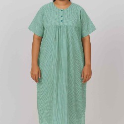 Hangerage Patient Gown (Maxi) | Green Checkered Cotton | Free Size