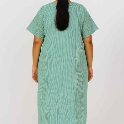 Hangerage Patient Gown (Maxi) | Green Checkered Cotton | Free Size