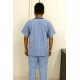 Hangerage Unisex Patient Kurta Pajama Set | Blue Cotton Checkered Hospital Wear for Men & Women | Comfortable & Breathable Medical Clothing with Front Button Closure | Free Size