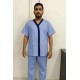 Hangerage Unisex Patient Kurta Pajama Set | Blue Cotton Checkered Hospital Wear for Men & Women | Comfortable & Breathable Medical Clothing with Front Button Closure | Free Size