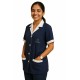 Hangerage Navy Staff Apron | Unisex_3-Pocket Apron | Half Sleeves | V Neck | style with White collar | Comfortable | Durable | Uniform for Medical Professionals (Staff & Nursing)