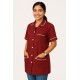Hangerage Maroon Staff Apron | Unisex_3-Pocket Apron | Half Sleeves | V Neck | style with White Pipine | Comfortable | Durable | Uniform for Medical Professionals (Staff & Nursing)