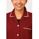 Hangerage Maroon Staff Apron | Unisex_3-Pocket Apron | Half Sleeves | V Neck | style with White Pipine | Comfortable | Durable | Uniform for Medical Professionals (Staff & Nursing)