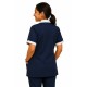 Hangerage Navy Staff Apron | Unisex_3-Pocket Apron | Half Sleeves | V Neck | style with White collar | Comfortable | Durable | Uniform for Medical Professionals (Staff & Nursing)