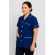 Hangerage Royal Blue Staff Apron | Unisex_3-Pocket Apron | Half Sleeves | V Neck | style with White Pipine | Comfortable | Durable | Uniform for Medical Professionals (Staff & Nursing)