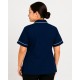 Hangerage Navy Blue Staff Apron | Unisex_3-Pocket Apron | Half Sleeves | V Neck | style with White Pipine | Comfortable | Durable | Uniform for Medical Professionals (Staff & Nursing)