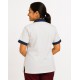Hangerage White Staff Apron | Unisex_3-Pocket Apron | Half Sleeves | V Neck | style with Navy Blue collar | Comfortable | Durable | Uniform for Medical Professionals (Staff & Nursing)