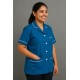 Hangerage Sky Blue Staff Apron | Unisex_3-Pocket Apron | Half Sleeves | V Neck | style with White Pipine | Comfortable | Durable | Uniform for Medical Professionals (Staff & Nursing)