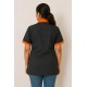 Hangerage Black Staff Apron | Unisex_3-Pocket Apron | Half Sleeves | V Neck | style with Orange collar | Comfortable | Durable | Uniform for Medical Professionals (Staff & Nursing)