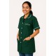 Hangerage Bottle Green Staff Apron | Unisex_3-Pocket Apron | Half Sleeves | V Neck | style with White Pipine | Comfortable | Durable | Uniform for Medical Professionals (Staff & Nursing)