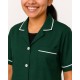 Hangerage Bottle Green Staff Apron | Unisex_3-Pocket Apron | Half Sleeves | V Neck | style with White Pipine | Comfortable | Durable | Uniform for Medical Professionals (Staff & Nursing)