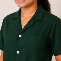 Hangerage Bottle Green Staff Apron | Unisex_3-Pocket Apron | Half Sleeves | V Neck | Comfortable | Durable | Uniform for Medical Professionals (Staff & Nursing)