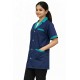 Hangerage Navy Blue Staff Apron | Unisex_3-Pocket Apron | Half Sleeves | V Neck | style with Green collar | Comfortable | Durable | Uniform for Medical Professionals (Staff & Nursing)