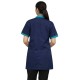 Hangerage Navy Blue Staff Apron | Unisex_3-Pocket Apron | Half Sleeves | V Neck | style with Green collar | Comfortable | Durable | Uniform for Medical Professionals (Staff & Nursing)