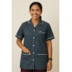 Hangerage Grey Staff Apron | Unisex_3-Pocket Apron | Half Sleeves | V Neck | style with White Pipine | Comfortable | Durable | Uniform for Medical Professionals (Staff & Nursing)