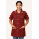Hangerage Maroon Staff Apron | Unisex_3-Pocket Apron | Half Sleeves | V Neck | style with White Pipine | Comfortable | Durable | Uniform for Medical Professionals (Staff & Nursing)