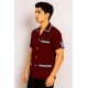 Hangerage Maroon Staff Apron | Unisex_3-Pocket Apron | Half Sleeves | V Neck | style with Contrast sky blue Strip | Comfortable | Durable | Uniform for Medical Professionals (Staff & Nursing)