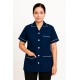 Hangerage Navy Blue Staff Apron | Unisex_3-Pocket Apron | Half Sleeves | V Neck | style with White Pipine | Comfortable | Durable | Uniform for Medical Professionals (Staff & Nursing)