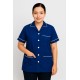 Hangerage Royal Blue Staff Apron | Unisex_3-Pocket Apron | Half Sleeves | V Neck | style with White Pipine | Comfortable | Durable | Uniform for Medical Professionals (Staff & Nursing)