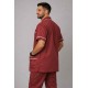 Hangerage Male Staff Dress | Polycotton, Stylish, Comfortable | Half Sleeves | Style with White Pipine | Ideal For Health care Professionals | Color (Maroon) Sizes S - XXL