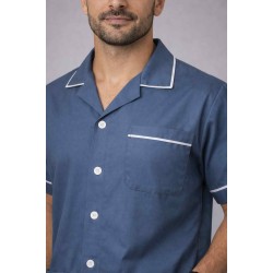 Hangerage Male Staff Dress | Polycotton, Stylish, Comfortable | Half Sleeves | Style with White Pipine | Ideal For Health care Professionals | Color (Grey)  Sizes S - XXL
