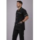 Hangerage Male Staff Dress | Polycotton, Stylish, Comfortable | Half Sleeves | Style with White Pipine | Ideal For Health care Professionals | Color (Black) Sizes  S - XXL