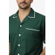 Hangerage Male Staff Dress | Polycotton, Stylish, Comfortable | Half Sleeves | Style with White Pipine | Ideal For Health care Professionals | Color (Bottle Green) Sizes S - XXL