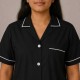 Hangerage Female Staff Dress | Polycotton, Stylish, Comfortable | Half Sleeves | Style with White Pipine | Ideal For Health care Professionals | Color (Black) Sizes  XS - XXL