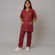 Hangerage Female Staff Dress | Polycotton, Stylish, Comfortable | Half Sleeves | Style with White Pipine | Ideal For Health care Professionals | Color (Maroon) Sizes XS - XXL