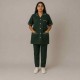 Hangerage Female Staff Dress | Polycotton, Stylish, Comfortable | Half Sleeves | Style with White Pipine | Ideal For Health care Professionals | Color (Bottle Green) Sizes XS - XXL
