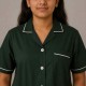 Hangerage Female Staff Dress | Polycotton, Stylish, Comfortable | Half Sleeves | Style with White Pipine | Ideal For Health care Professionals | Color (Bottle Green) Sizes XS - XXL