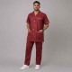 Hangerage Male Staff Dress | Polycotton, Stylish, Comfortable | Half Sleeves | Style with White Pipine | Ideal For Health care Professionals | Color (Maroon) Sizes S - XXL