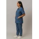 Hangerage Female Staff Dress | Polycotton, Stylish, Comfortable | Half Sleeves | Style with White Pipine | Ideal For Health care Professionals | Color (Grey) Sizes XS - XXL