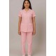 Hangerage Female Staff Dress | Polycotton, Stylish, Comfortable | Half Sleeves | Style with White Pipine | Ideal For Health care Professionals | Color (Pink) Sizes XS - XXL