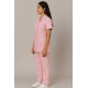 Hangerage Female Staff Dress | Polycotton, Stylish, Comfortable | Half Sleeves | Style with White Pipine | Ideal For Health care Professionals | Color (Pink) Sizes XS - XXL