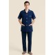Hangerage Male Staff Dress | Polycotton, Stylish, Comfortable | Half Sleeves | Style with White Pipine | Ideal For Health care Professionals | Color (Navy Blue) Sizes XS - XXL