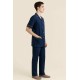 Hangerage Male Staff Dress | Polycotton, Stylish, Comfortable | Half Sleeves | Style with White Pipine | Ideal For Health care Professionals | Color (Navy Blue) Sizes XS - XXL