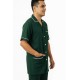 Hangerage Male Staff Dress | Polycotton, Stylish, Comfortable | Half Sleeves | Style with White Pipine | Ideal For Health care Professionals | Color (Bottle Green) Sizes S - XXL