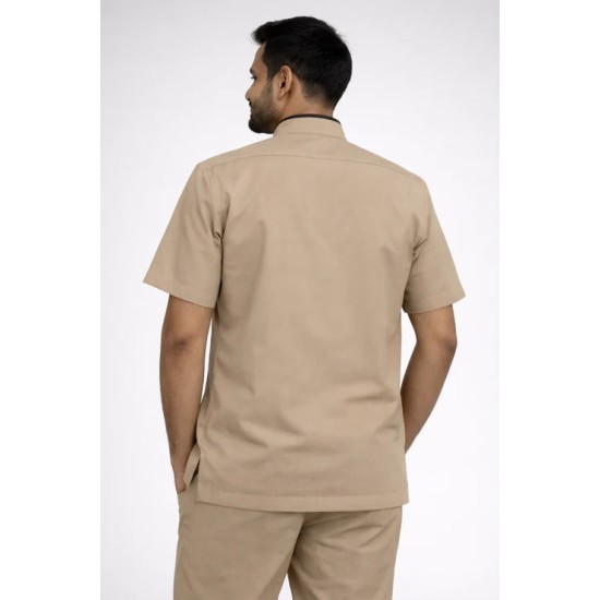 Hangerage Beige Male Staff Uniform Set – Polycotton Shirt &  Pant | Size (S-2XL)