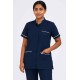 Hangerage Female Staff Dress | Polycotton, Stylish, Comfortable | Half Sleeves | Style with White Pipine | Ideal For Health care Professionals | Color (Ocean Blue) Sizes XS - XXL