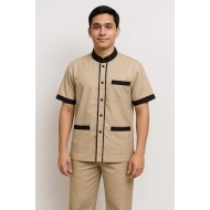 Hangerage Male Staff Uniform Set – Beige Polycotton Shirt & Trouser | Size (S-2XL)