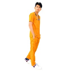 Hangerage Doctor Scrub Suit | Rust Color | 4-Pockets Scrub Suit | Half Sleeves | V Neck  | Unisex