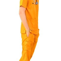 Hangerage Doctor Scrub Suit | Rust Color | 4-Pockets Scrub Suit | Half Sleeves | V Neck  | Unisex