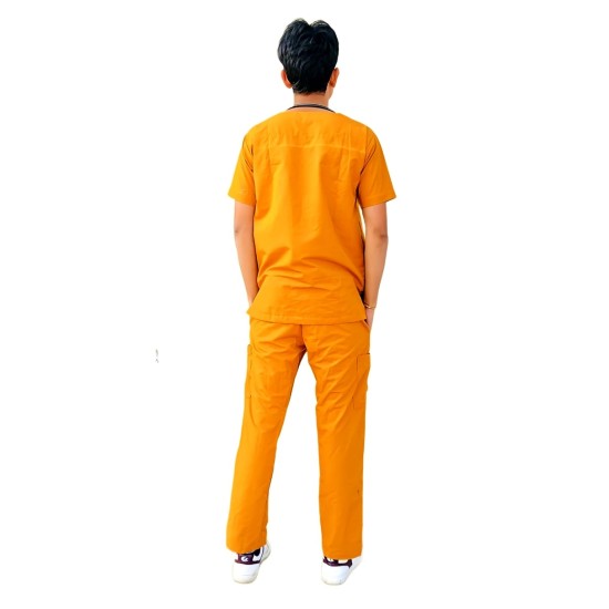 Hangerage Doctor Scrub Suit | Rust Color | 4-Pockets Scrub Suit | Half Sleeves | V Neck  | Unisex