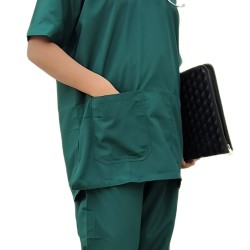 DOCTOR SCRUB SUIT -  BOTTLE GREEN  COLOR | V  NECK | UNISEX PATTERN 