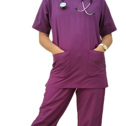 DOCTOR SCRUB SUIT - WINE COLOR| V  NECK | UNISEX PATTERN 